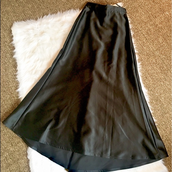 VTG Tadashi Collection Long Satin A-Line Skirt - Picture 2 of 5